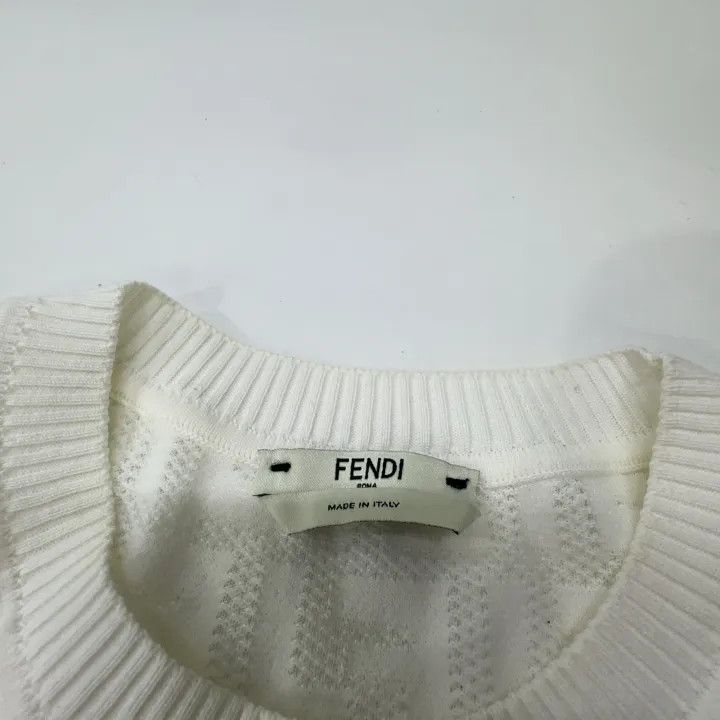 Fendi Fendi White Cotton Short Sleeve T-Shirt 0079 Size M / US 6-8 / IT 42-44 - 5 Thumbnail