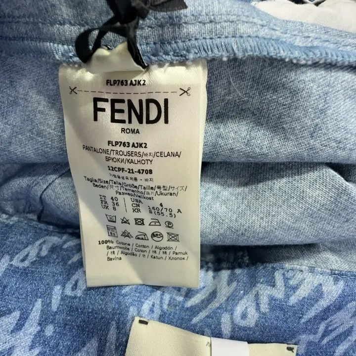Fendi Fendi Logo Print High-Waisted Shorts for Women 0079 Size 40" / US 18 - 5 Thumbnail
