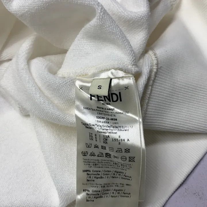 Fendi Fendi White Long Sleeve Knit Sweatshirt 0079 Size S / US 4 / IT 40 - 5 Thumbnail
