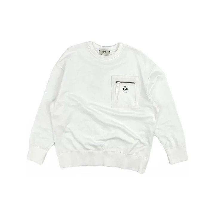 Fendi Fendi White Long Sleeve Knit Sweatshirt 0079 Size S / US 4 / IT 40 - 2 Thumbnail
