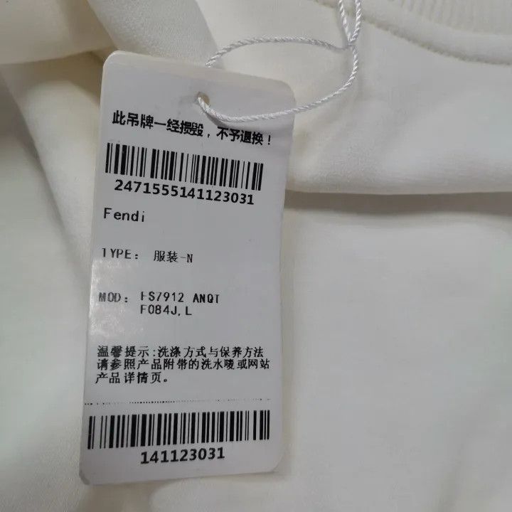 Fendi Fendi SS23 White Logo Knit Long Sleeve Sweatshirt 0079 Size L / US 10 / IT 46 - 5 Thumbnail