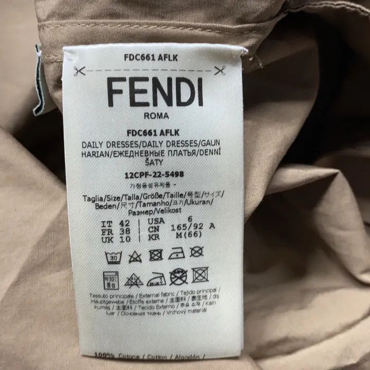 Fendi Fendi Logo Print Short Sleeve Shirt Dress 0079 Size M / US 6-8 / IT 42-44 - 8 Thumbnail