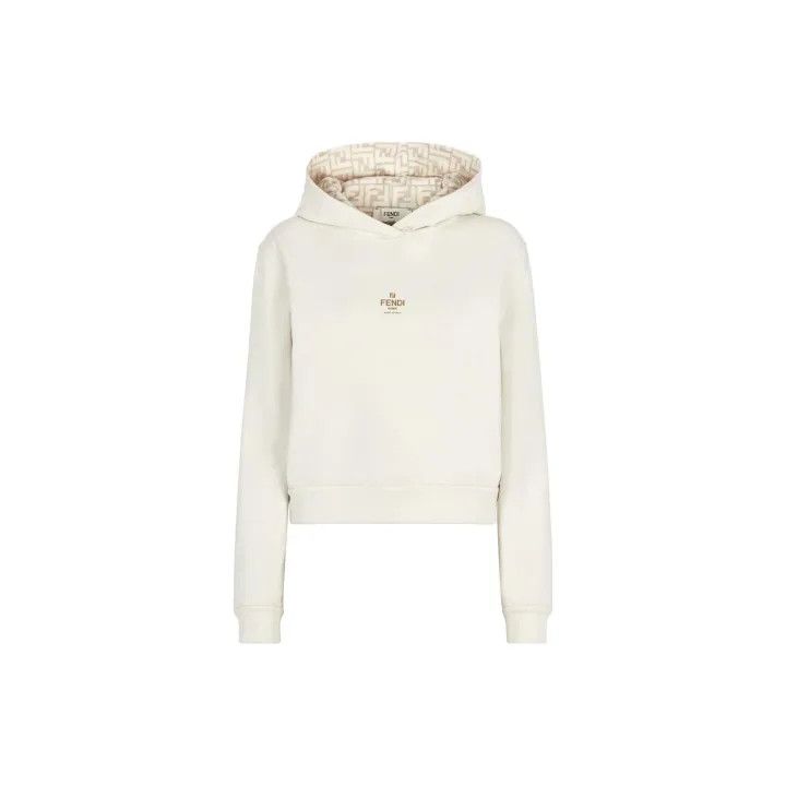 Fendi Fendi SS23 Logo Print Hooded Sweatshirt 0079 Size XS / US 0-2 / IT 36-38 - 2 Thumbnail