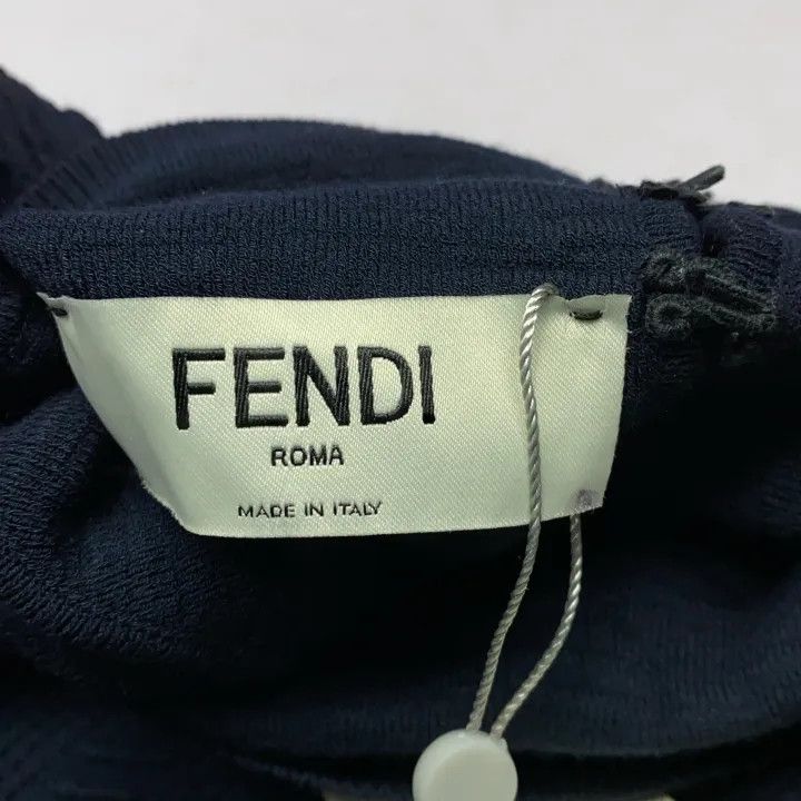 Fendi Fendi Blue High Neck Long Sleeve Dress 0079 Size L / US 10 / IT 46 - 4 Thumbnail
