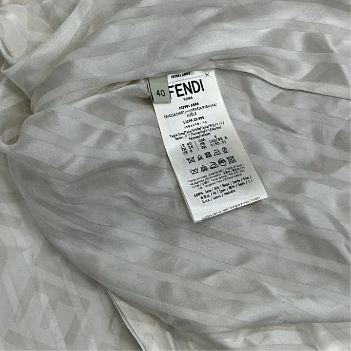Fendi Fendi Women's Striped Letter Print Long Sleeve Shirt 0079 Size M / US 6-8 / IT 42-44 - 3 Thumbnail