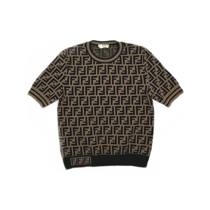 Fendi Fendi Logo Pattern Short Sleeve Knit Top 0079 Size M / US 6-8 / IT 42-44 - 2 Thumbnail