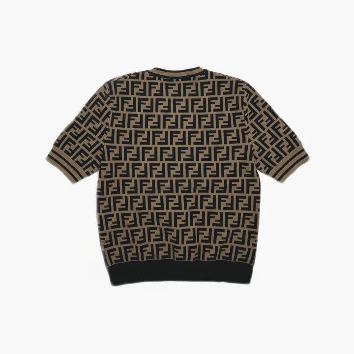 Fendi Fendi Logo Pattern Short Sleeve Knit Top 0079 Size M / US 6-8 / IT 42-44 - 3 Thumbnail