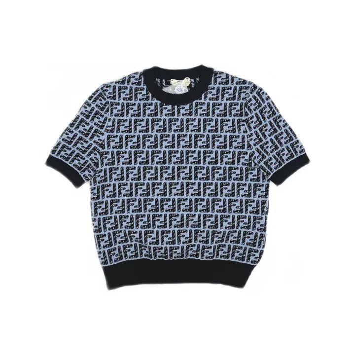 Fendi Fendi Logo Printed Short Sleeve Knit Top 0079 Size M / US 6-8 / IT 42-44 - 2 Thumbnail