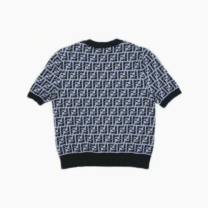 Fendi Fendi Logo Printed Short Sleeve Knit Top 0079 Size M / US 6-8 / IT 42-44 - 3 Thumbnail