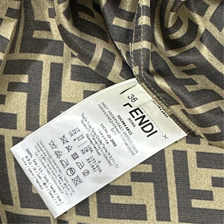 Fendi Fendi Logo Printed Long Sleeve Dress 0079 Size S / US 4 / IT 40 - 3 Thumbnail