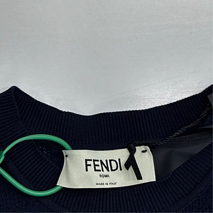 Fendi Fendi Blue Sleeveless Logo Knit Dress 0079 Size M / US 6-8 / IT 42-44 - 2 Thumbnail