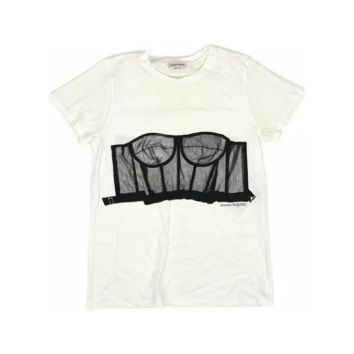 Alexander McQueen Alexander McQueen SS21 Bustier Print T-shirt 0079 Size M / US 6-8 / IT 42-44 - 2 Thumbnail