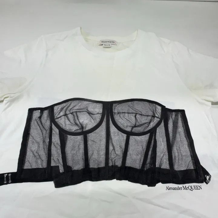 Alexander McQueen Alexander McQueen SS21 Bustier Print T-shirt 0079 Size M / US 6-8 / IT 42-44 - 9 Thumbnail