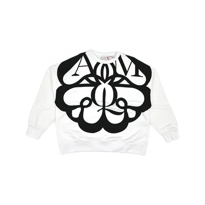Alexander McQueen Alexander McQueen White Printed Long Sleeve Sweatshirt 0079 Size M / US 6-8 / IT 42-44 - 2 Thumbnail