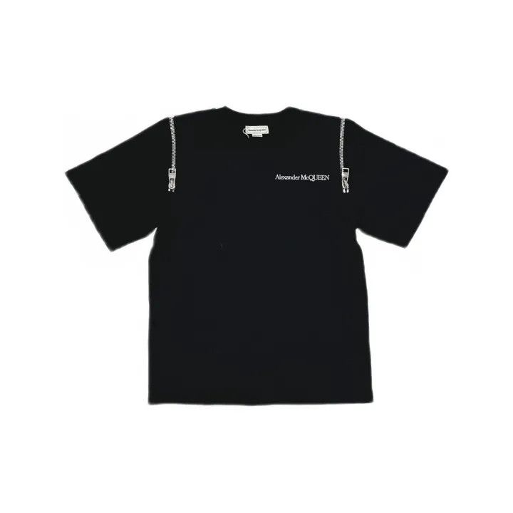 Alexander McQueen Alexander McQueen Zip Detail Logo Print T-Shirt 0079 Size S / US 4 / IT 40 - 2 Thumbnail