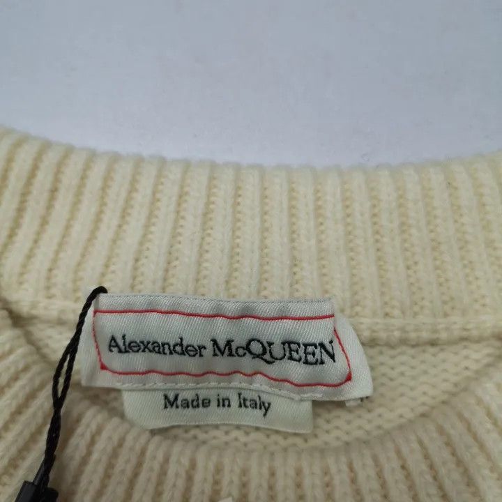 Alexander McQueen Alexander McQueen White Cropped Sweater 0079 Size S / US 4 / IT 40 - 5 Thumbnail