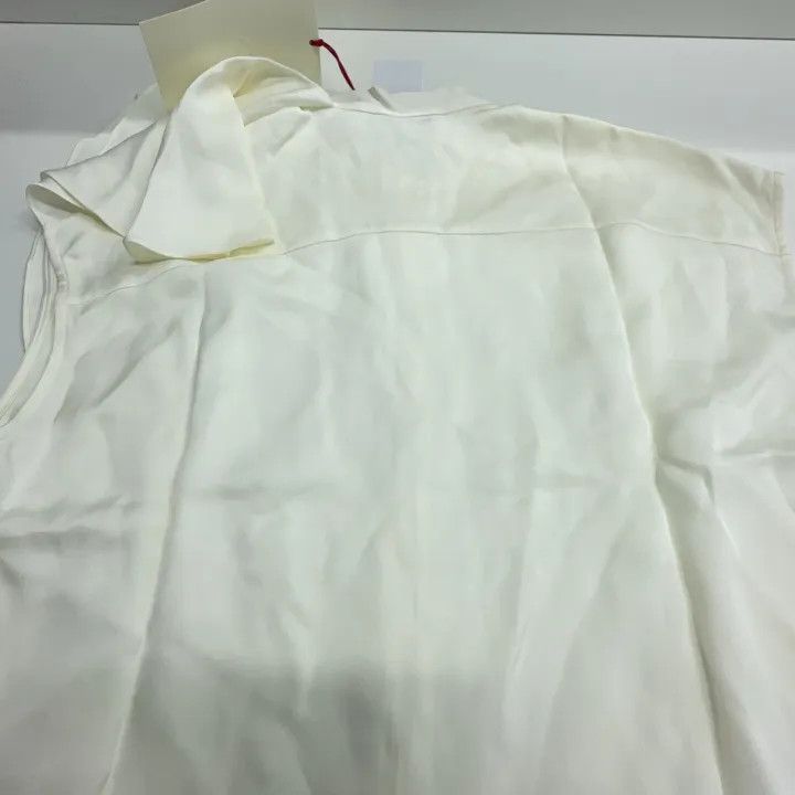 Alexander McQueen Alexander McQueen White Sleeveless Ruched Shirt 0079 Size S / US 4 / IT 40 - 7 Thumbnail