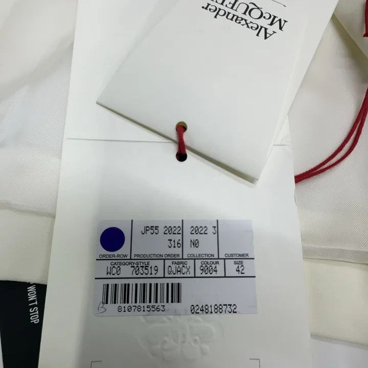 Alexander McQueen Alexander McQueen White Double-Breasted Wool Blazer 0079 Size L / US 10 / IT 46 - 4 Thumbnail