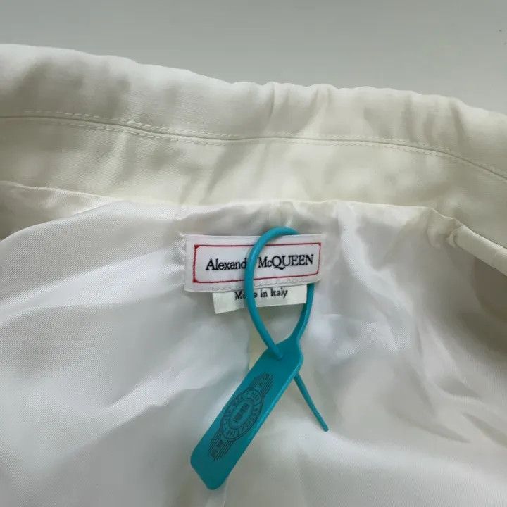 Alexander McQueen Alexander McQueen White Double-Breasted Wool Blazer 0079 Size L / US 10 / IT 46 - 5 Thumbnail