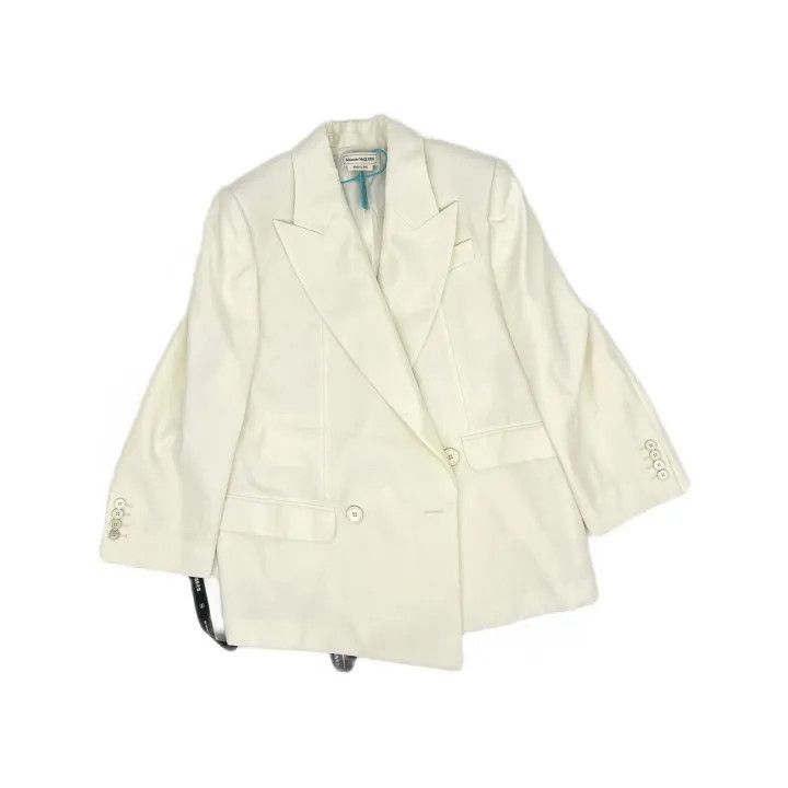 Alexander McQueen Alexander McQueen White Double-Breasted Wool Blazer 0079 Size L / US 10 / IT 46 - 2 Thumbnail