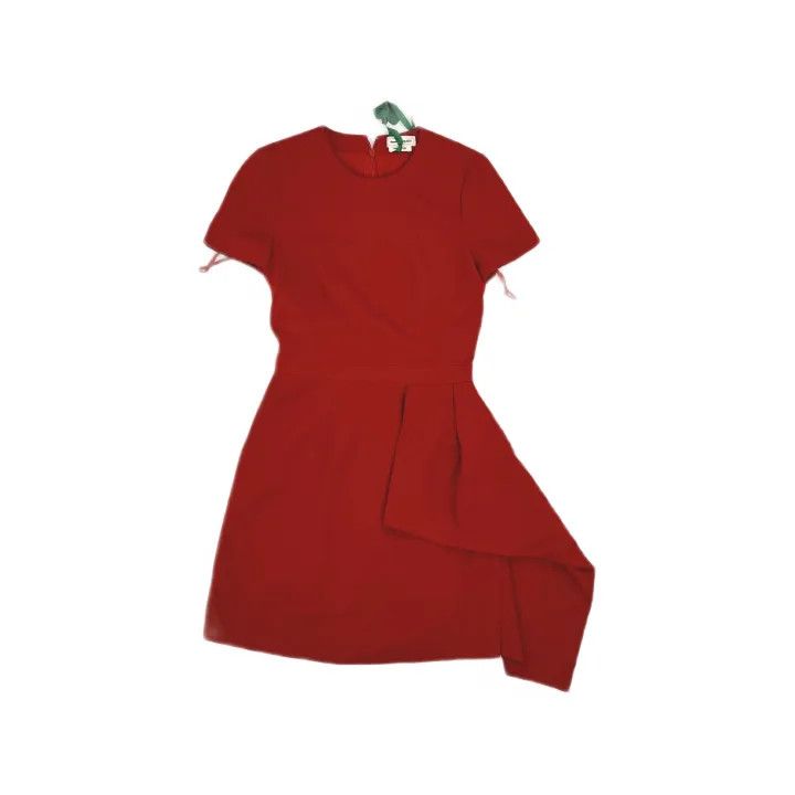Alexander McQueen Alexander McQueen Red A-Line Dress for Women 0079 Size S / US 4 / IT 40 - 2 Thumbnail