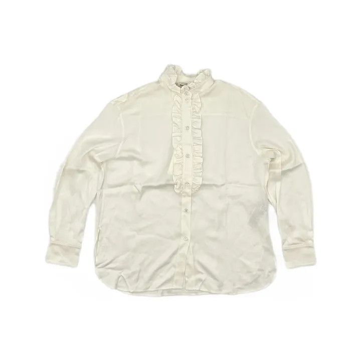 Alexander McQueen Alexander McQueen Women's Ruffled Long Sleeve Shirt 0079 Size L / US 10 / IT 46 - 2 Thumbnail