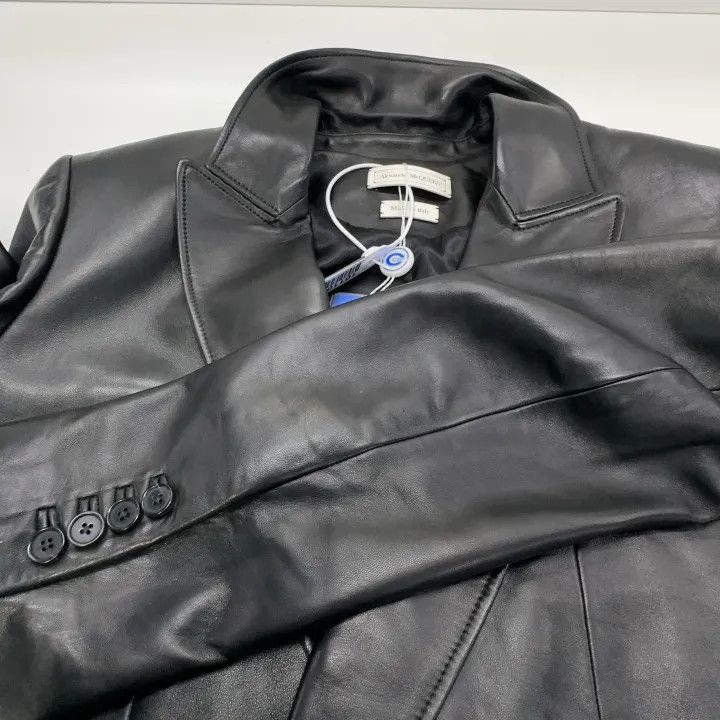 Alexander McQueen Alexander McQueen Black Double-Breasted Leather Blazer 0079 Size M / US 6-8 / IT 42-44 - 8 Thumbnail