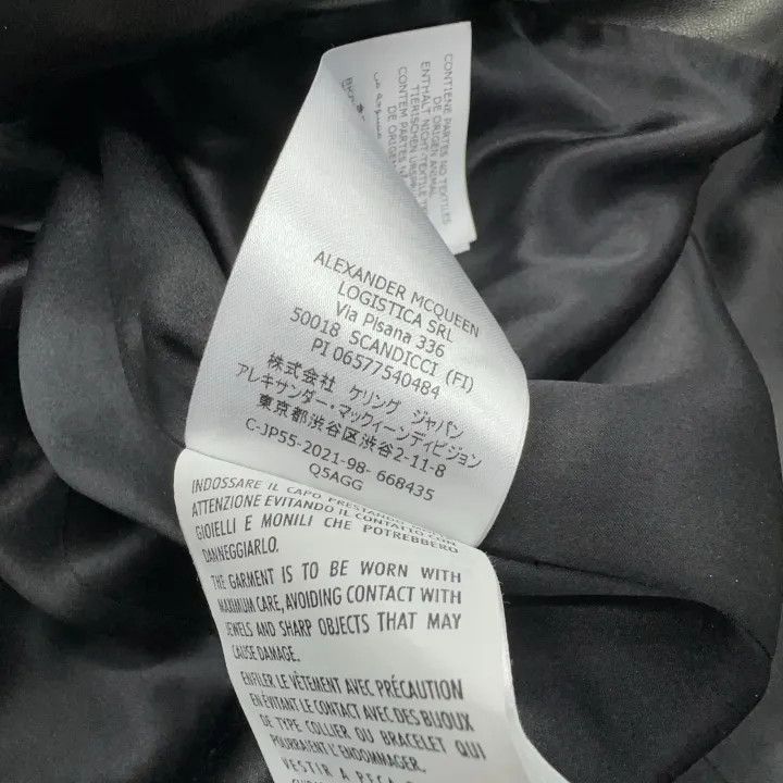 Alexander McQueen Alexander McQueen Black Double-Breasted Leather Blazer 0079 Size M / US 6-8 / IT 42-44 - 4 Thumbnail