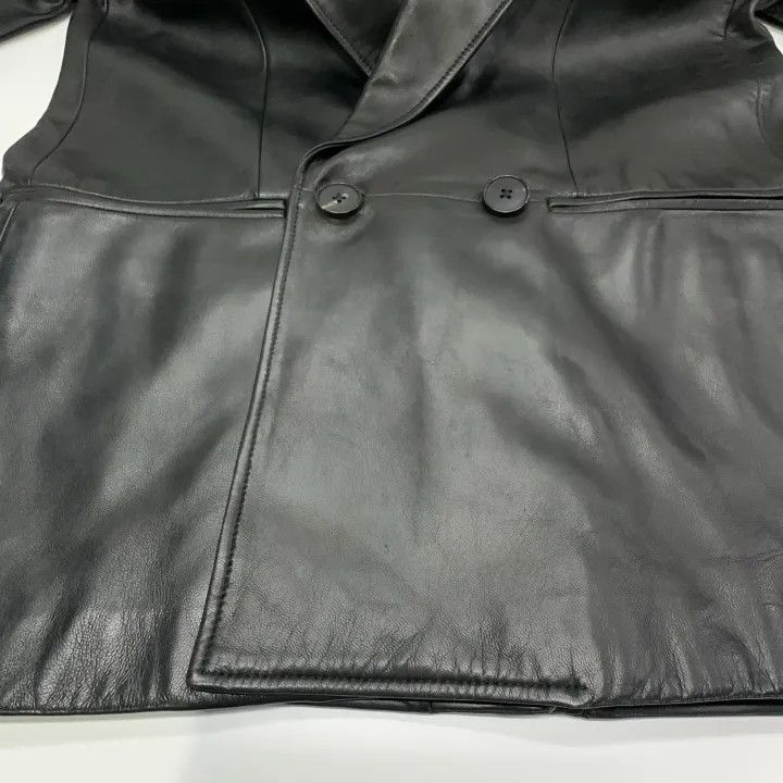 Alexander McQueen Alexander McQueen Black Double-Breasted Leather Blazer 0079 Size M / US 6-8 / IT 42-44 - 11 Thumbnail