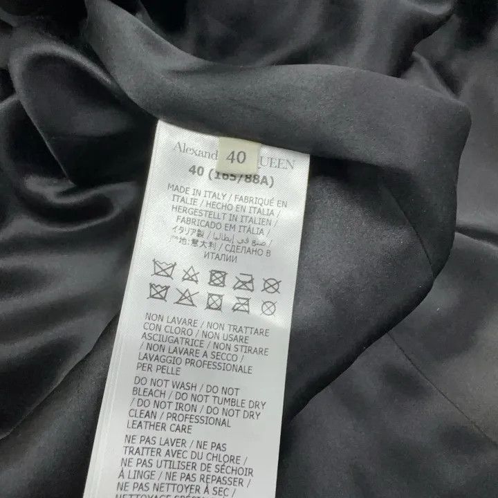 Alexander McQueen Alexander McQueen Black Double-Breasted Leather Blazer 0079 Size M / US 6-8 / IT 42-44 - 5 Thumbnail