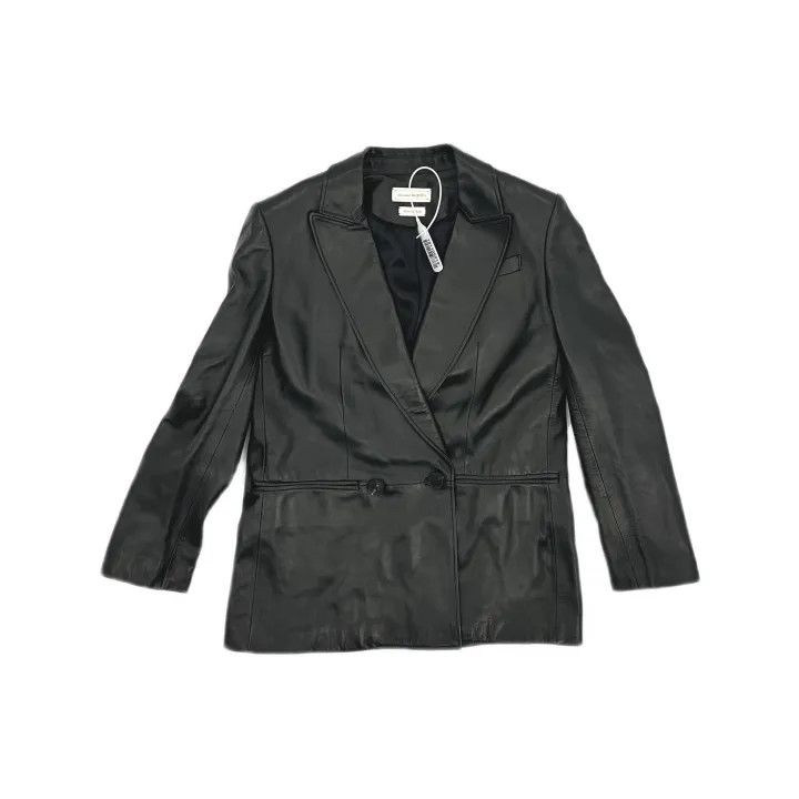 Alexander McQueen Alexander McQueen Black Double-Breasted Leather Blazer 0079 Size M / US 6-8 / IT 42-44 - 2 Thumbnail