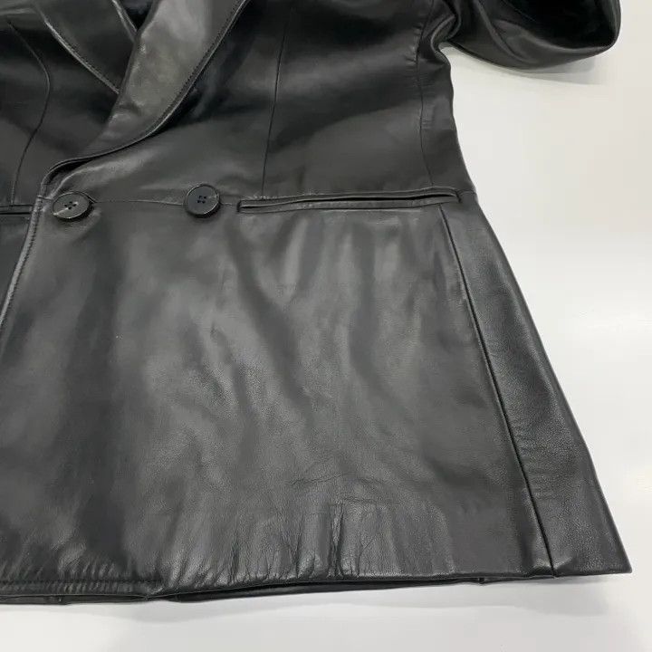 Alexander McQueen Alexander McQueen Black Double-Breasted Leather Blazer 0079 Size M / US 6-8 / IT 42-44 - 10 Thumbnail