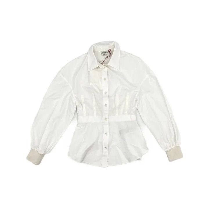Alexander McQueen Alexander McQueen White Cotton Button-Up Shirt 0079 Size M / US 6-8 / IT 42-44 - 2 Thumbnail