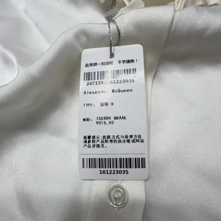 Alexander McQueen Alexander McQueen White Ruffled Long Sleeve Shirt 0079 Size M / US 6-8 / IT 42-44 - 4 Thumbnail