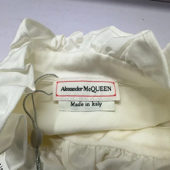 Alexander McQueen Alexander McQueen White Ruffled Long Sleeve Shirt 0079 Size M / US 6-8 / IT 42-44 - 5 Thumbnail