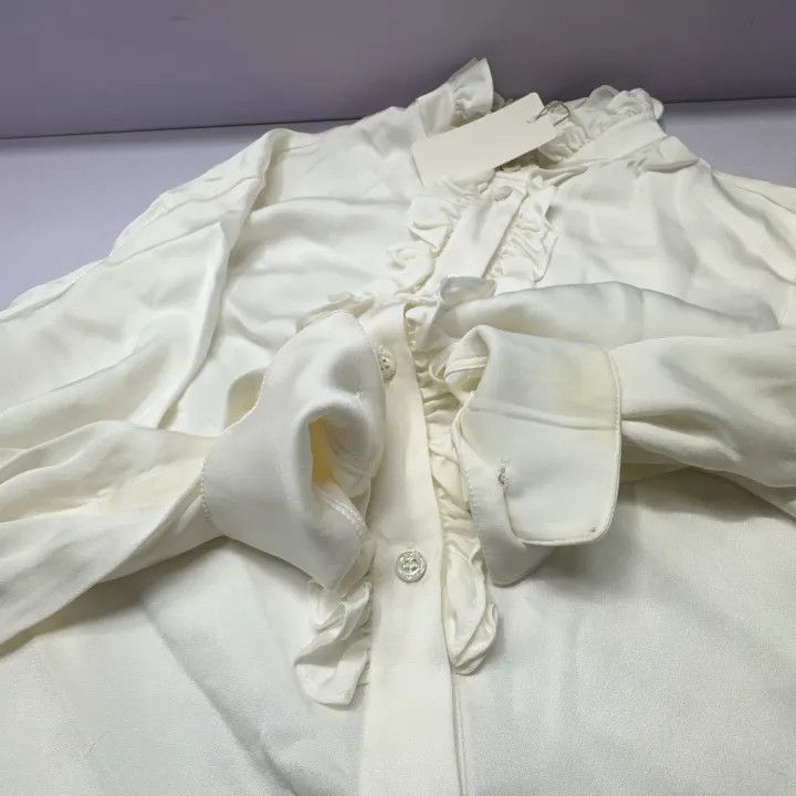 Alexander McQueen Alexander McQueen White Ruffled Long Sleeve Shirt 0079 Size M / US 6-8 / IT 42-44 - 10 Thumbnail