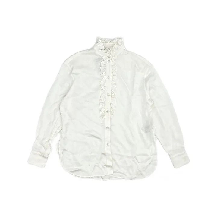 Alexander McQueen Alexander McQueen White Ruffled Long Sleeve Shirt 0079 Size M / US 6-8 / IT 42-44 - 2 Thumbnail
