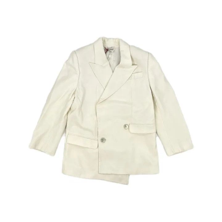 Alexander McQueen Alexander McQueen White Wool Double-Breasted Blazer 0079 Size M / US 6-8 / IT 42-44 - 2 Thumbnail