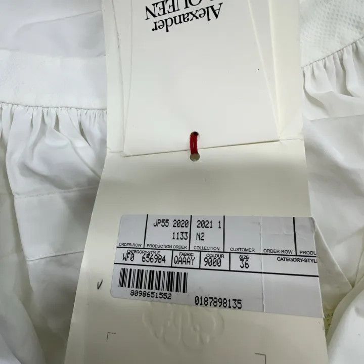 Alexander McQueen Alexander McQueen White Long Sleeve Dress 0079 Size S / US 4 / IT 40 - 4 Thumbnail