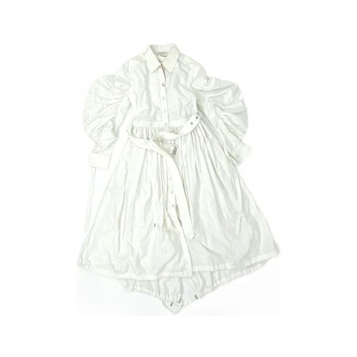Alexander McQueen Alexander McQueen White Long Sleeve Dress 0079 Size S / US 4 / IT 40 - 2 Thumbnail