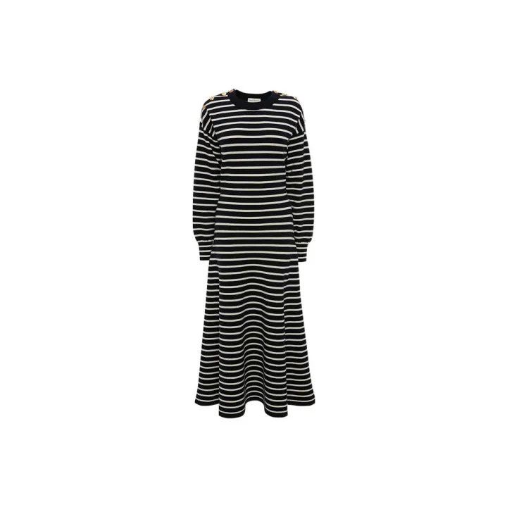 Alexander McQueen Alexander McQueen Striped Knit Long Sleeve Dress 0079 Size S / US 4 / IT 40 - 2 Thumbnail