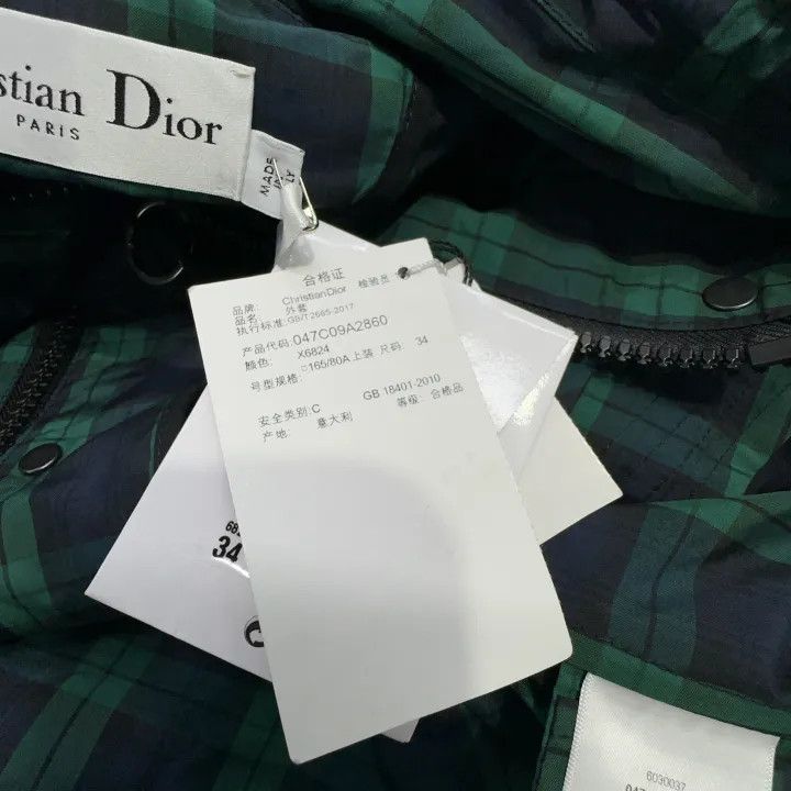 Dior Green Plaid Hooded Long Sleeve Jacket 0079 Outerwear
