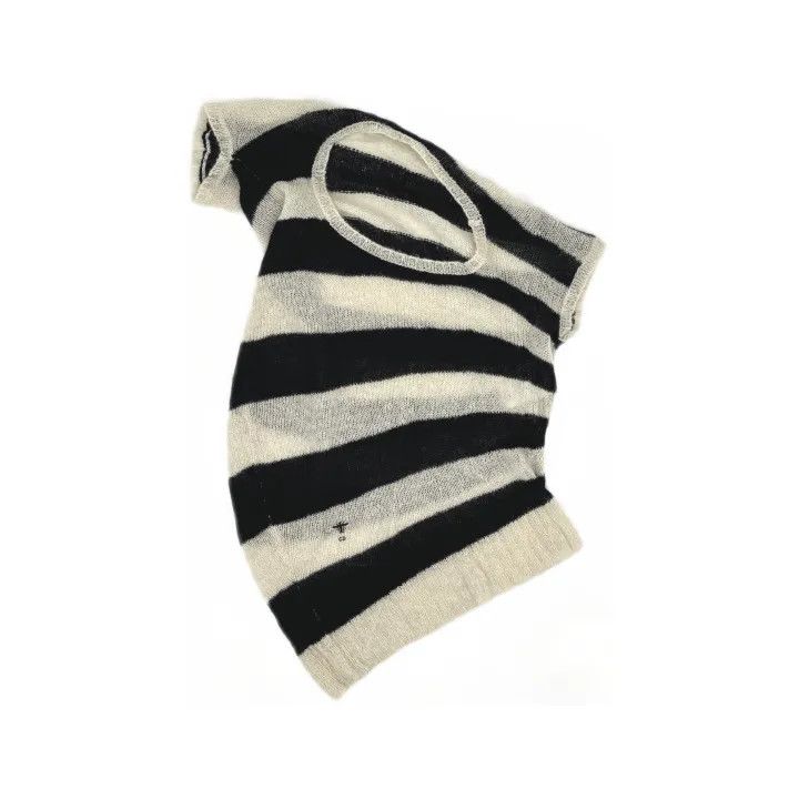 Dior Dior Striped Asymmetrical Loose Short Sleeve Sweater 0079 Size XS / US 0-2 / IT 36-38 - 2 Thumbnail