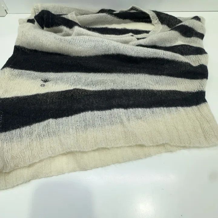 Dior Dior Striped Asymmetrical Loose Short Sleeve Sweater 0079 Size XS / US 0-2 / IT 36-38 - 8 Thumbnail