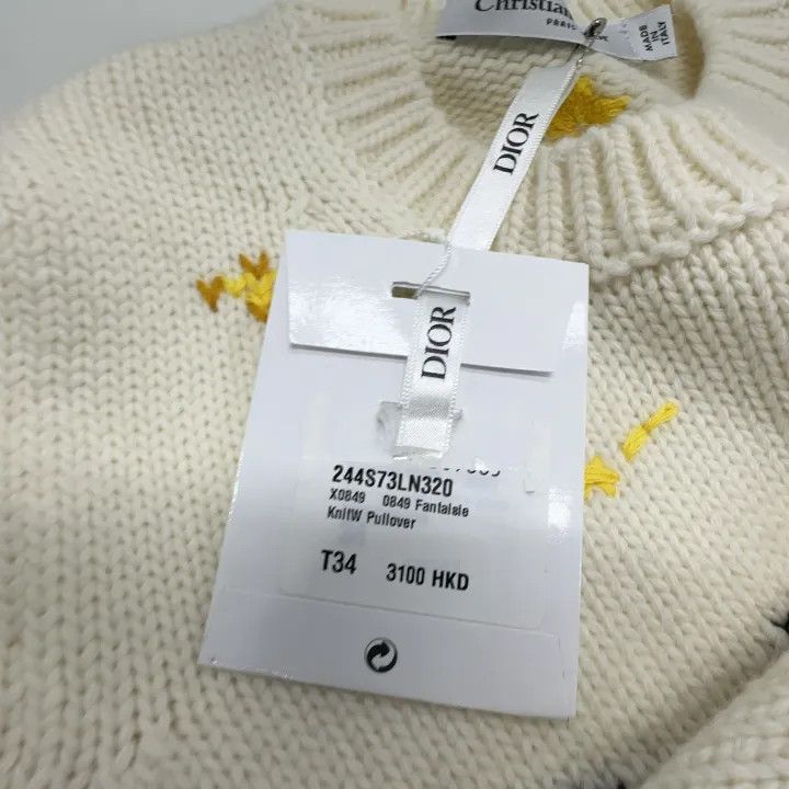 Dior Dior Embroidered Short Sleeve Wool Sweater 0079 Size XS / US 0-2 / IT 36-38 - 6 Thumbnail