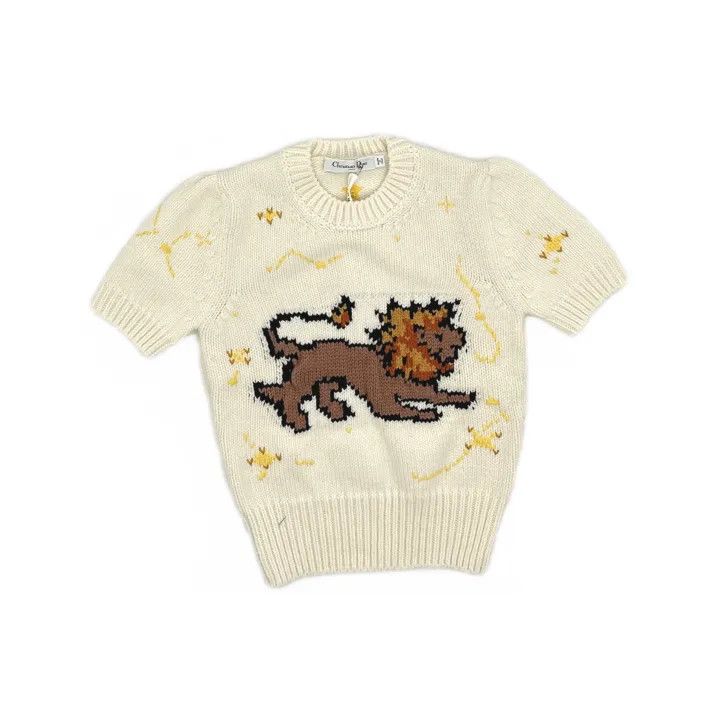 Dior Dior Embroidered Short Sleeve Wool Sweater 0079 Size XS / US 0-2 / IT 36-38 - 2 Thumbnail