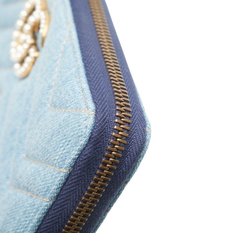 Gucci Gucci Gucci GG Marmont Denim Long Wallet Denim Long Wallet 443123 Size ONE SIZE - 5 Thumbnail
