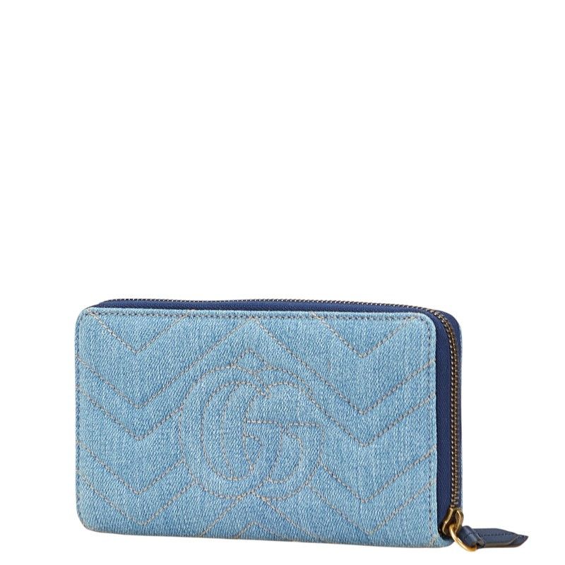 Gucci Gucci Gucci GG Marmont Denim Long Wallet Denim Long Wallet 443123 Size ONE SIZE - 2 Thumbnail