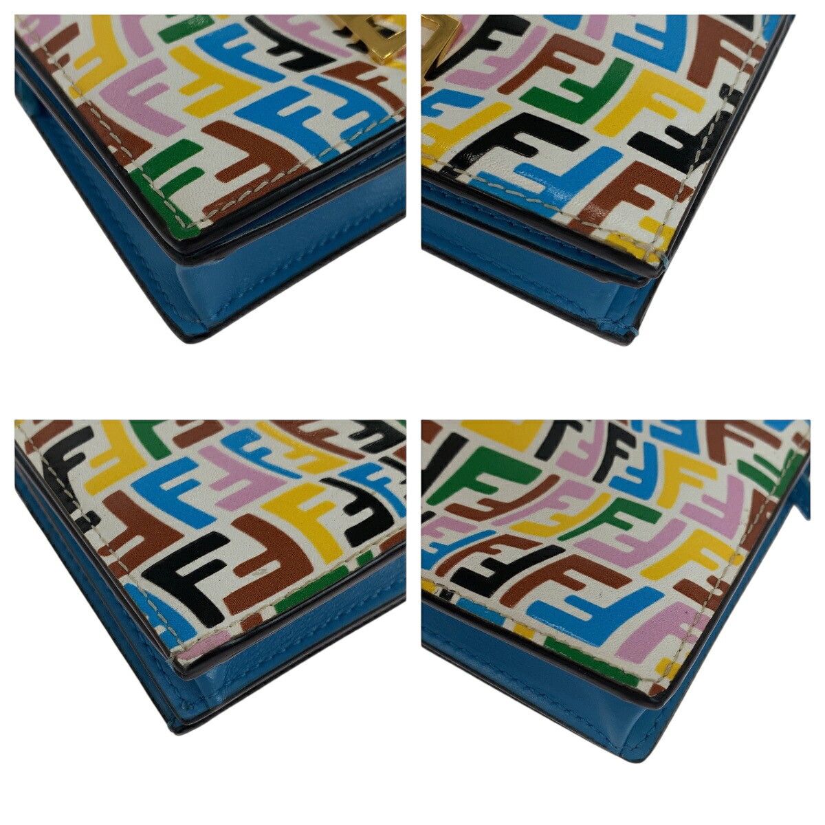 Fendi Fendi Fendi F1EXO/MLC+CYBER-BLUE+O Calf Compact Wallet Leather Short Wallet 8M0420 AGKS Size ONE SIZE - 3 Thumbnail