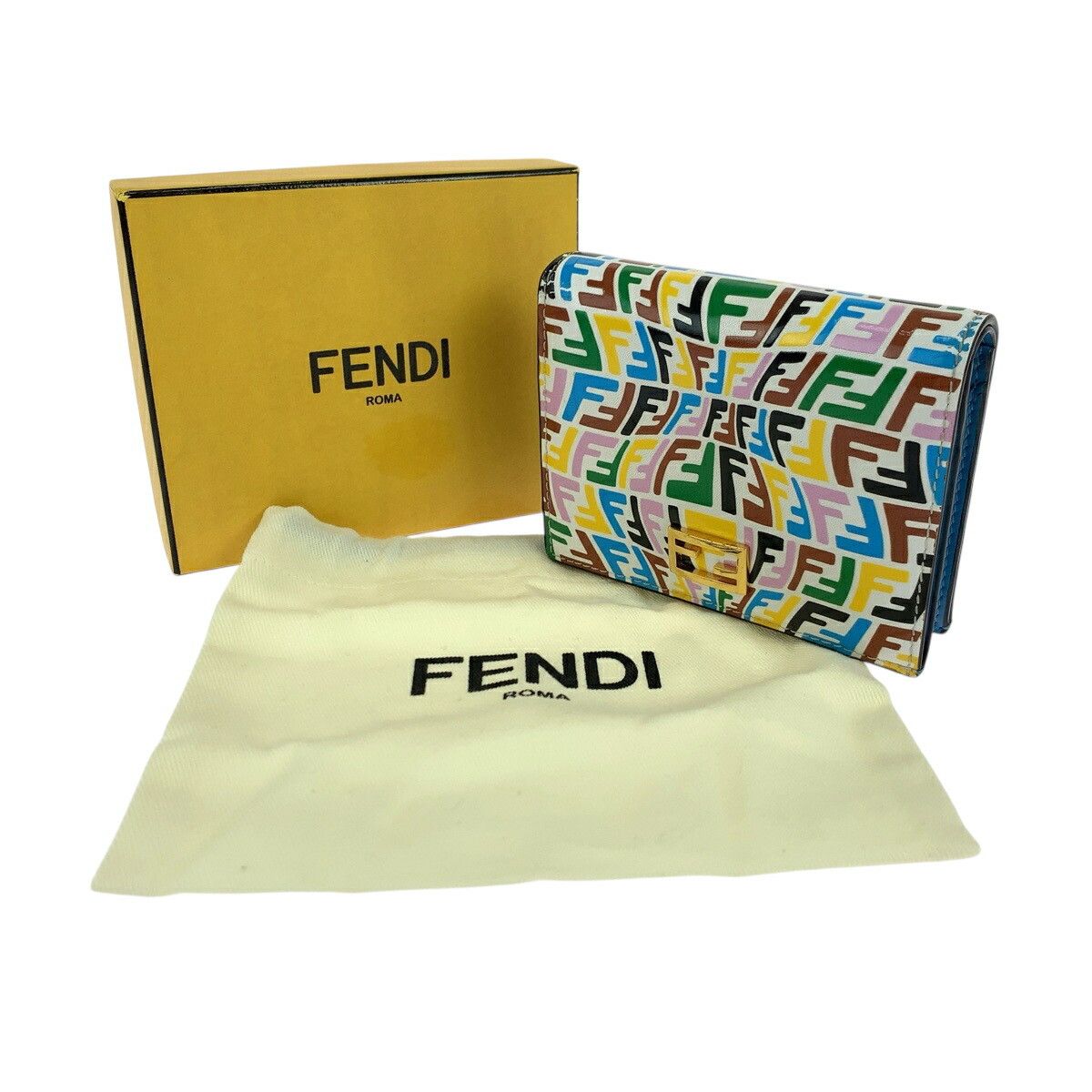 Fendi Fendi Fendi F1EXO/MLC+CYBER-BLUE+O Calf Compact Wallet Leather Short Wallet 8M0420 AGKS Size ONE SIZE - 7 Thumbnail